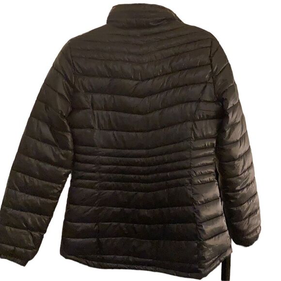 FILA Black Puffer Jacket with Breast Cancer Awareness Pink Ribbon on Sleeve - Picture 2 of 7